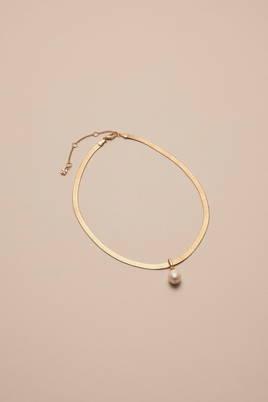 herringbone peal necklace
